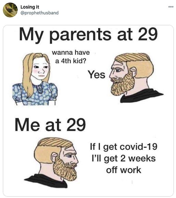 16. "29 yaşında ebeveynlerim: 4. çocuğu ister misin?   /   Evet"