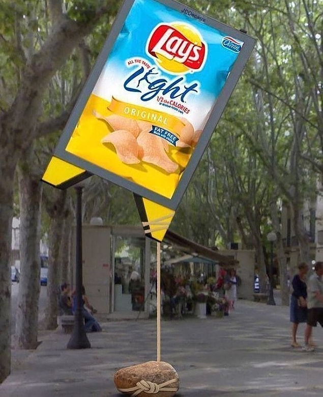 6. Lay's'in ''Light'' hafif ve az yağlı cipsi için yaptığı reklam panosu.