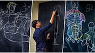 Taylandlı Öğretmenin Tahtaya Yaptığı Anatomi Çizimleri Sosyal Medyada Gören Herkesi Büyüledi