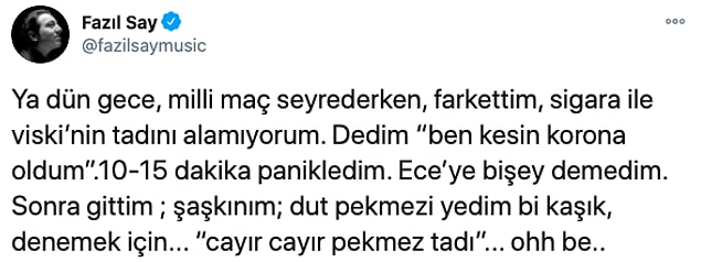 6. Ünlü besteci ve piyanist Fazıl Say, attığı tweet ile koronavirüse yakalandığını düşündüğünden bahsetti!