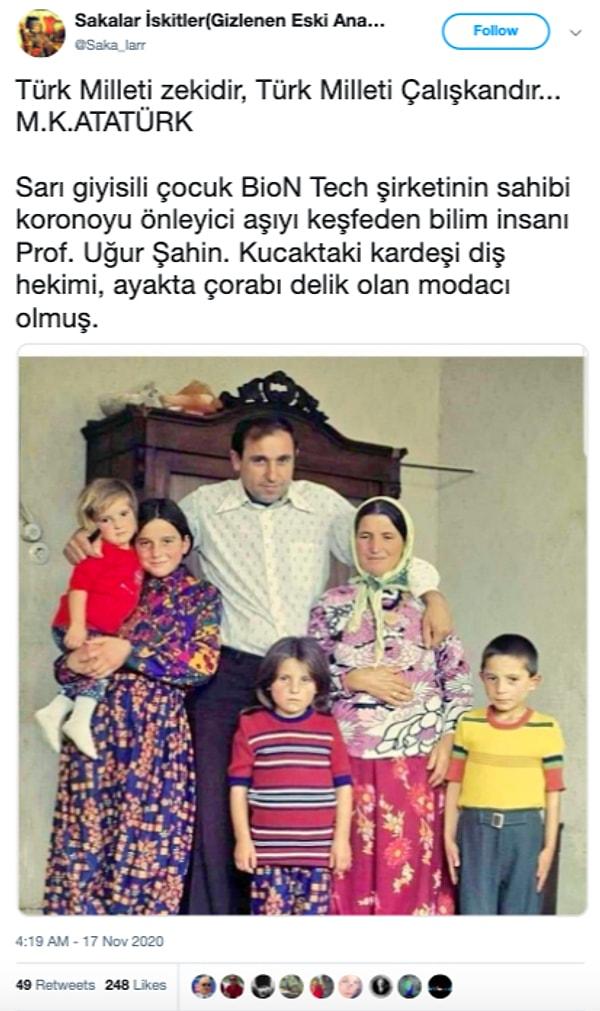 4. "Fotoğrafın Uğur Şahin ile ailesini gösterdiği iddiası"