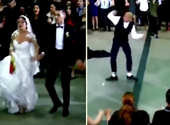 Bu Nerenin Adeti Acaba? Düğünde, İnsanlar Halay Çekerken Ortalarında Müzik Klibinden Çıkmışcasına Dans Eden İkili