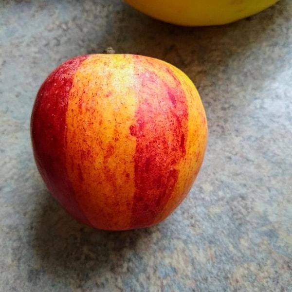 8. "Aldığım iki renkli elma:"