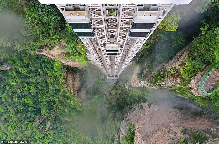 Лифт Ста Драконов: Самый быстрый внешний подъемник всего за 88 секунд доставляет туристов на вершину гор из фильма "Аватар"