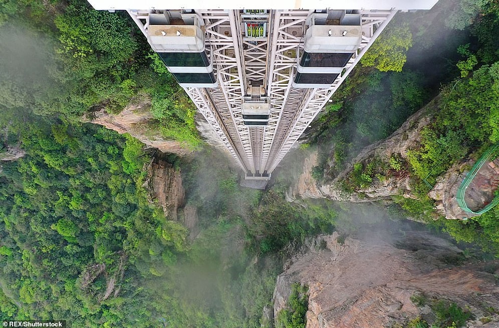 Лифт Ста Драконов: Самый быстрый внешний подъемник всего за 88 секунд доставляет туристов на вершину гор из фильма "Аватар"