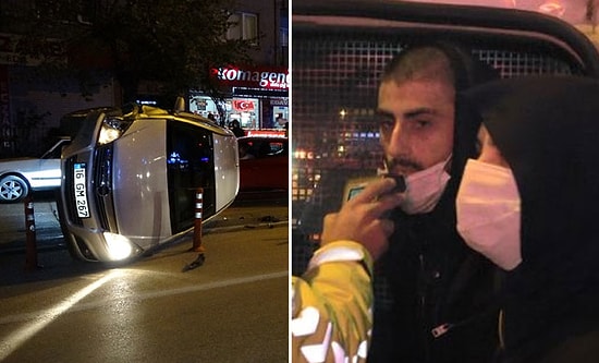 Takla Atıp Yan Yatan Otomobilin Alkollü Sürücüsü: 'Hiçbir Şeye Sap Olamadım'