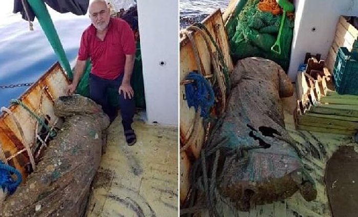 Ağlarına 300 Kiloluk Bronz Kadın Heykeli Takıldı