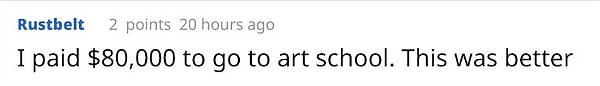 «Я заплатил 80 000 долларов, чтобы пойти в художественную школу, но этот урок был лучше».