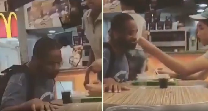 Yemek Yerken Zorlanan Adama Yardımcı Olan McDonalds Çalışanı