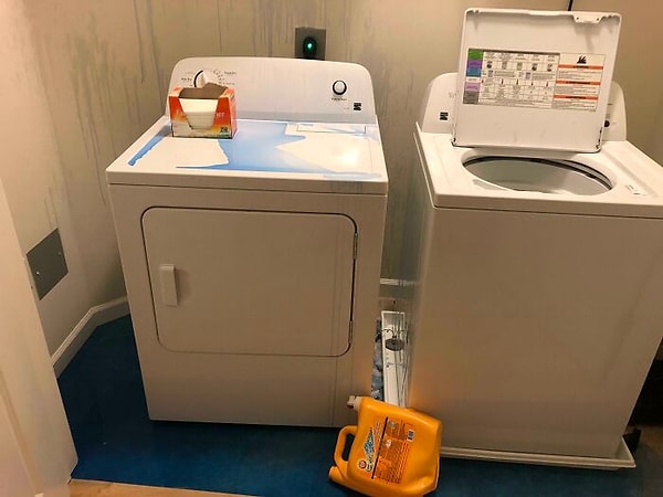 22. "Мой кот пролил две огромные бутылки средства для стирки белья, пока я был на работе. Кстати, мой пол не синий, он белого цвета".