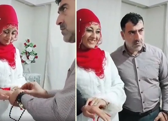 Yüzük Takma Merasimi Sırasında Bakışlarıyla Oğluna Mesajı Gayet Açık Bir Şekilde Veren, Kurdeleyi de Kesmeyen Baba