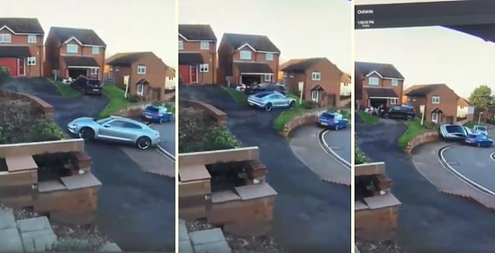 Kalkış Kontrolü Nedeniyle Park Etmek İstediği Porsche Aracını ve Diğer 2 Aracı Perişan Eden Şanssız Şoför