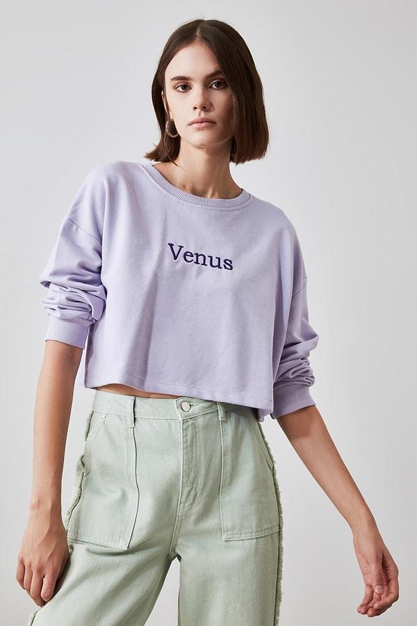 12. Burç meraklılarına özel sweatshirt! Yönetici gezegeni Venüs olanlar çoktan aldı bu sweatshirtü :)