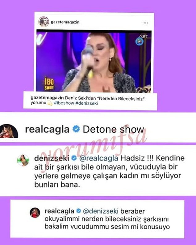 1. Deniz Seki'nin, İbo Show'da Ahmet Kaya'nın 'Nereden Bileceksiniz' adlı eserini yorumlaması(?) gündem oldu.