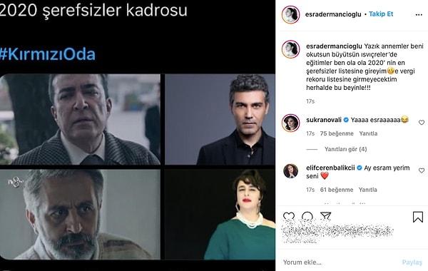 17. Esra Dermancıoğlu, '2020 Şerefsizler Kadrosu' paylaşımında yer almasını tiye aldı!