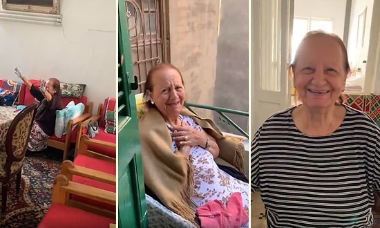 Her Gün Büyükannesinin Evine Giderek Sürpriz Yapan Torunun Yaşlı Kadını Aşırı Mutlu Ettiği Kalp Isıtan Görüntüler