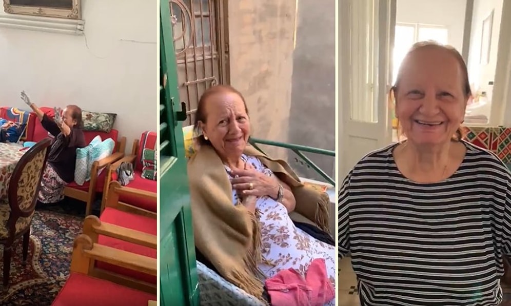 Her Gün Büyükannesinin Evine Giderek Sürpriz Yapan Torunun Yaşlı Kadını Aşırı Mutlu Ettiği Kalp Isıtan Görüntüler