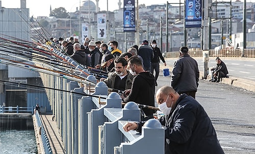 Olta Balıkçıları Galata Köprüsü'ne Akın Etti, Önlemler Hiçe Sayıldı