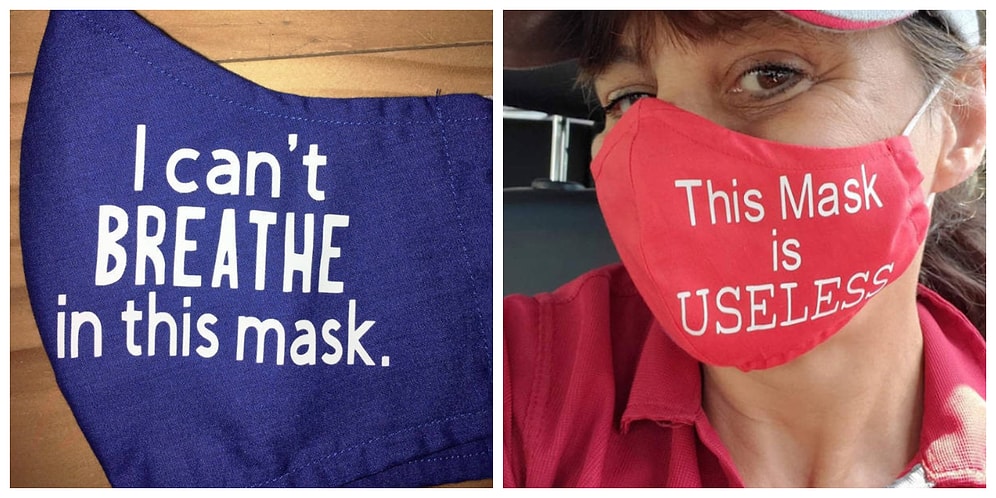 18 масок с остроумными надписями, которые идеально подойдут тем, кто наотрез отказывается их носить