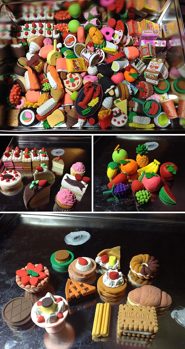 4. "Я собираю стирательные резинки, которые выполнены в форме еды".