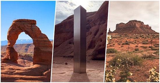 Sanat Eseri mi Yoksa Uzaylılar mı? Helikopterler Tarafından Utah'ta Çölde Bulunan Gizemli Devasa Monolit