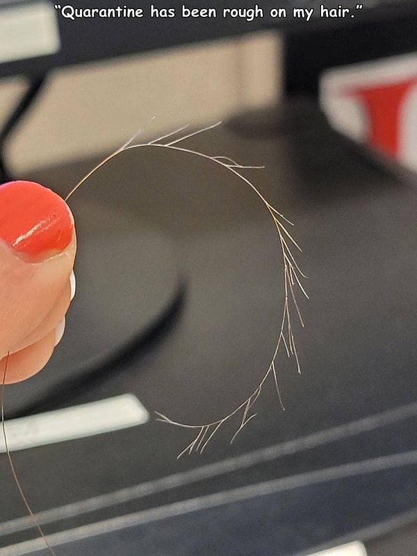 18. "Карантин плохо сказался на моих волосах".