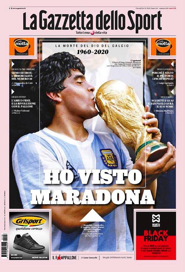 32. La Gazetta dello Sport: ''Maradona'yı gördüm.'' (Napoli taraftarının Maradona için yazdığı bir marşın ilk sözleri)