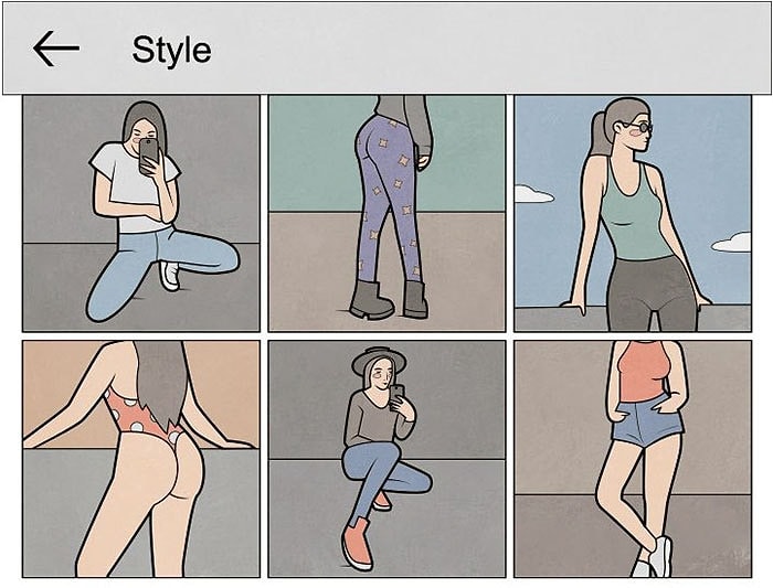 Российский художник высмеивает реалии Инстаграм, которые мы уже привыкли считать абсолютно нормальными