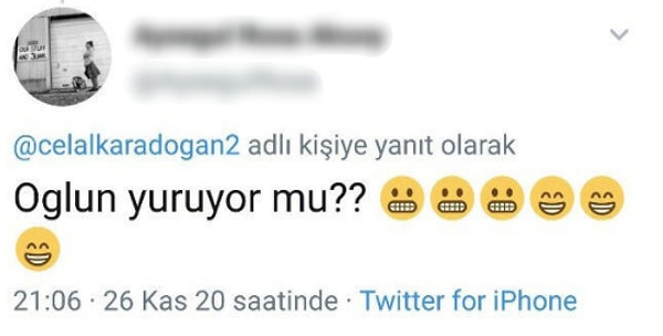 Araştırma görevlisi olduğu öğrenilen kişinin 'oğlun yürüyor mu?' şakasına sosyal medyada tepkiler gecikmedi.