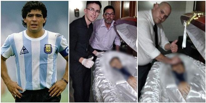 Yuh Artık! Maradona'nın Tabutunu Açarak Selfie Çekimi Yapan Cenaze Görevlileri Büyük Skandal Yarattı