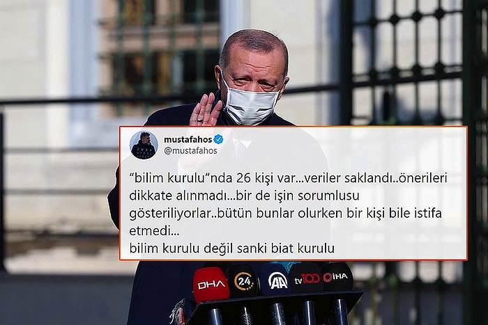 Erdoğan'ın 'Birinci Derecede Sorumlu Bilim Kurulu'dur' Sözleri İçin Ne Dediler?