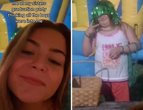 5. "Тут я на выпускном своей сестры. Тогда я думала, что все парни на вечеринке были буквально от меня без ума!"