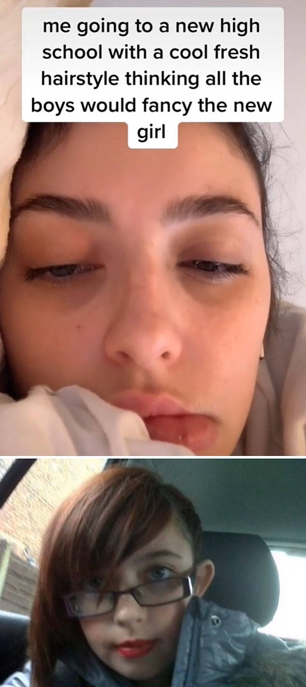 10. "Тут я с новым причесоном еду в свою новую школу и думаю, что все парни западут на меня, такую красотку!"