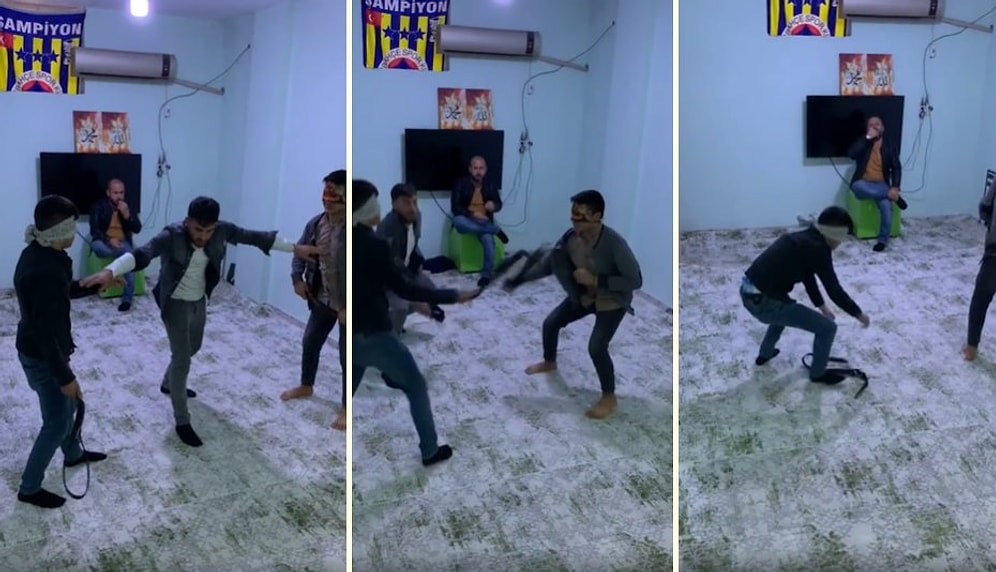 Bu Nasıl Geleneksel Bir Oyun? Gözleri Kapalı Bir Şekilde Birbirlerine Kemerle Vuran Erkeklerin Bir Garip Oyunu