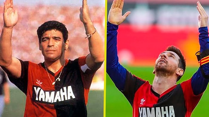 Messi, Maradona'nın Attığı Golün Aynısını Attı ve Formasının Altındaki Maradona'nın Yıllar Önce Giydiği Newell's Old Boys Formasını Gösterdi