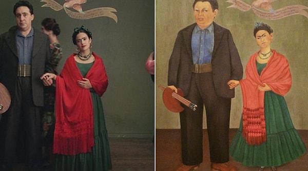 29. Ve son olarak, Julie Taymor'ın 'Frida' (2002) tablosu ve Frida Kahlo'nun meşhur 'Frida Kahlo ile Diego Rivera'sı (1931):