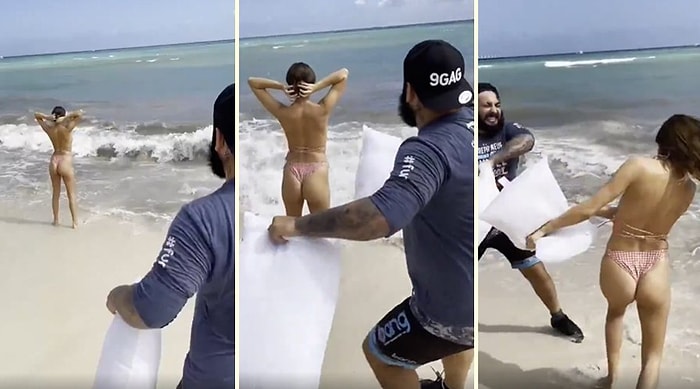 Rastgele İnsanlarla Yastık Savaşı Yaparak Derdi Tasayı Unutturan Adamın İzlemekten Büyük Keyif Alacağınız Anları