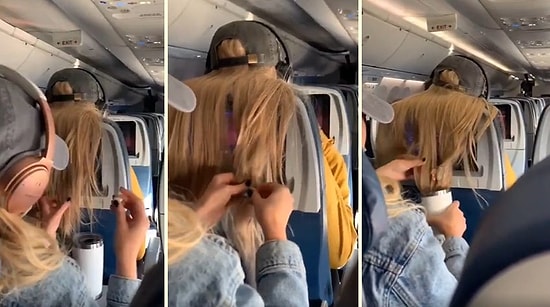 Ön Koltuğunda Oturan Kişinin Saçını Sakıza, Şekere ve Kahveye Bulayan Kadının Parodi Videosu