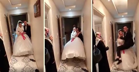 Gerdeğe Girmeden Önce Kucağa Almaya Çalıştığı Gelin Tarafından Kucağa Alınan Damat