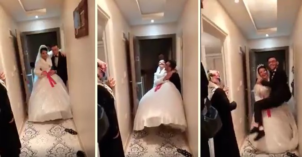 Gerdeğe Girmeden Önce Kucağa Almaya Çalıştığı Gelin Tarafından Kucağa Alınan Damat