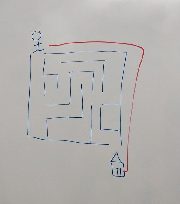 «Попросил своего ученика пройти лабиринт».