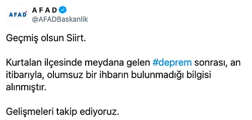 Siirt’te 5,1 Büyüklüğünde Deprem Meydana Geldi