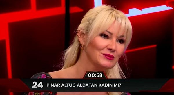 Haber Global'in YouTube'da yayınlanan Jülide Ateş ile 40 programına katılan Pınar Altuğ, Jülide Ateş'in "Pınar Altuğ aldatan kadın mı?" sorusuna yanıt verdi.