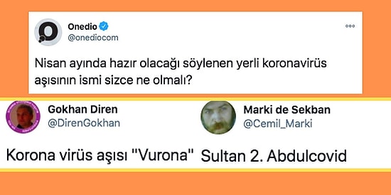 Yerli Koronavirüs Aşısına İsim Önerisini Yapan Takipçilerimizden Birbirinden Yaratıcı Öneriler