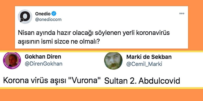 Yerli Koronavirüs Aşısına İsim Önerisini Yapan Takipçilerimizden Birbirinden Yaratıcı Öneriler