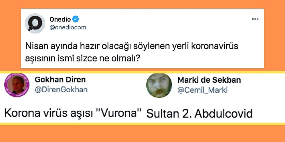 Yerli Koronavirüs Aşısına İsim Önerisini Yapan Takipçilerimizden Birbirinden Yaratıcı Öneriler