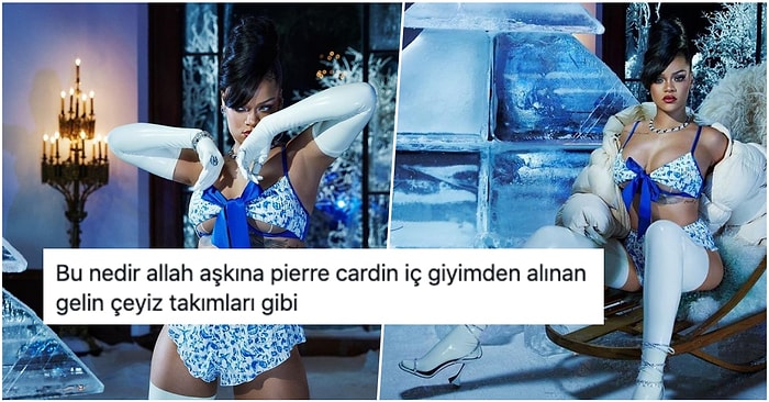 Tasarımlarıyla Termometreyi Tavana Vurduran Rihanna'nın Bu Yılki Porselen Desenli İç Çamaşırları Dalga Konusu Oldu