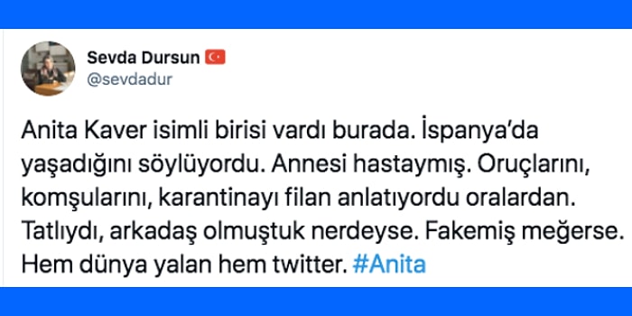 Kendisini Sonradan Müslüman Olmuş Bir İspanyol Gibi Tanıtıp Yurdum İnsanını Tokatlayan Twitter Kullanıcısı Anita