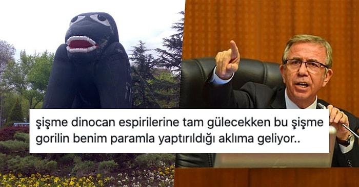Mansur Yavaş'ın 'Ankara Kültürüyle Ne Alakası Var' Diye İsyan Ettiği Gökçek'in Şişme Dinocan'ı Tepkilerin Odağında