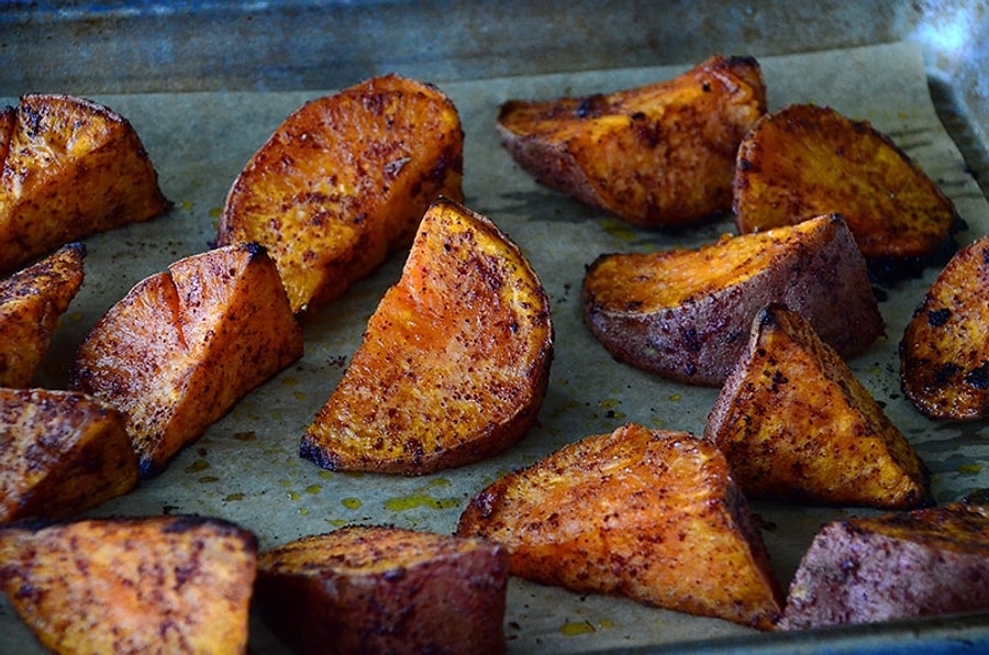 Батат запеченный в духовке. Roasted Sweet Potato.